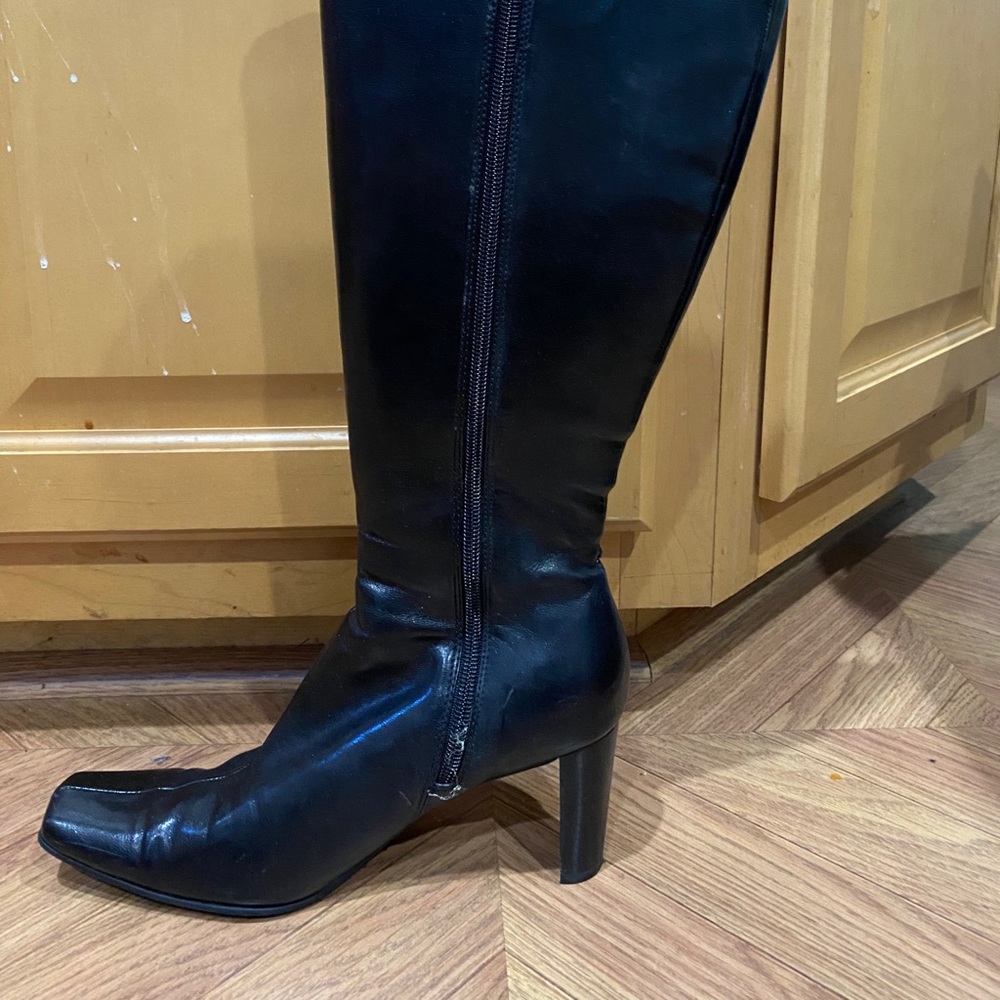 Patent leather boots